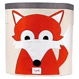 3 Sprouts Canvas Extra Large Round Storage Bin - Fox [並行輸入品]