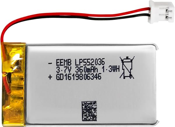 EEMBリチウムポリマー電池3.7 V 360 mAh 552036 Lipo充電可能電池パック付きJSTコネクタ-購入前に機器とコネクタの極性を確認する - 1