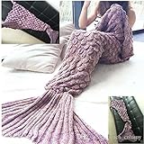 50 DHL 無料のアダルトハンドメイドマーメイドテール毛布かぎ針編みの人魚姫人魚姫のブランケット尾の部分の寝袋コクーンマットレスソファニット毛布 140 * 70 cm