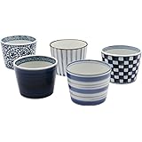 西海陶器(Saikaitoki) 波佐見焼 磁器 そばちょこ カップ 藍屋 絵変り 化粧箱入200ml 5個セット31854