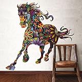 My Wonderful Walls Peel and Stick and Removable Colorful Floral Horse Wall Sticker Decal, Multicolor