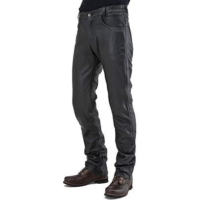 Amazon | レザーパンツ メンズ バイクレザーパンツ 本革バイク