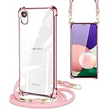 PAILAIMEN Galaxy A23 5G ケース クリア ショルダー ストラップ Galaxy a23 SC-56C SCG18 スマホケース 耐衝撃 ギャラクシーa23 カバー サムスン 肩掛け 斜めかけ 縄掛けケース 透明 TPU 付き 携