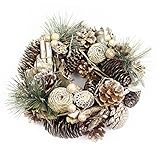 インテリア ゴールド　クリスマス リース ウッドフラワー パインコーンリース インテリア 飾り 装飾 ドア 壁 ギフト 松ぼっくり クリスマス