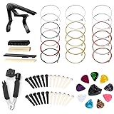 ギター アクセサリー キット 金属弦セット アコースティック 弦 楽器アクセサリー バラード代替スチール弦 タイプ ピック 3 in 1ギターストリングワインダー