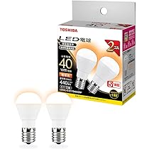 Amazon | TOSHIBA(東芝) LED電球 E26 A形 40W相当 広配光 電球色 2P