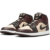 R*E様 nike AIR JORDAN 1 MID SE ブラウン 25センチ ナイキ AIR JORDAN 1 MID SE レザー ハイカットスニーカー 27.5
