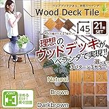 ウッドタイル ウッドパネル 【 No 01 直線タイプ×ナチュラル 】 幅45cm 21枚セット ジョイント式 〔照り返し防止 底冷え防止〕 【デザイン家具シリーズ】