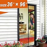 magzo磁気スクリーンドア14 Sizes to Choose 36 x 96 Inch ブラック MSD3696MAGZO07