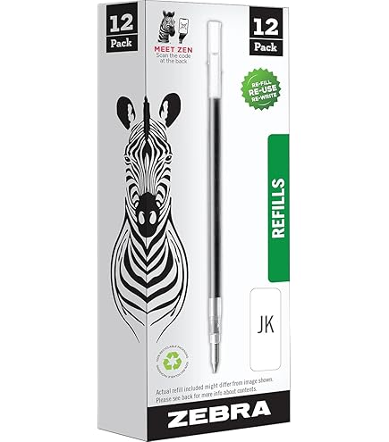 Zebra JF-0.5 Gel Ink Pen Refill 0.5 mm Black 5 Refills per Pack (Japan Import) [Komainu-Dou Original Package]: Pen Refills