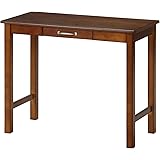 不二貿易(Fujiboeki) デスク 机 幅90×奥行45×高さ72cm ミディアムブラウン 脚部天然木使用 引出収納 組立商品 マンチェスター 95784