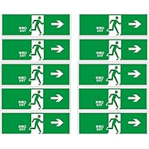 Amazon | 避難誘導標識プレート【10枚セット】 非常口EXIT(←左方向