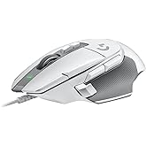 Logitech G502 X Wired Gaming Mouse - White - LIGHTFORCE hybrid optical-mechanical primary, switches, HERO 25K gaming sensor,
