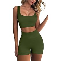 Ribbed Workout Sets for Women 2 Piece 