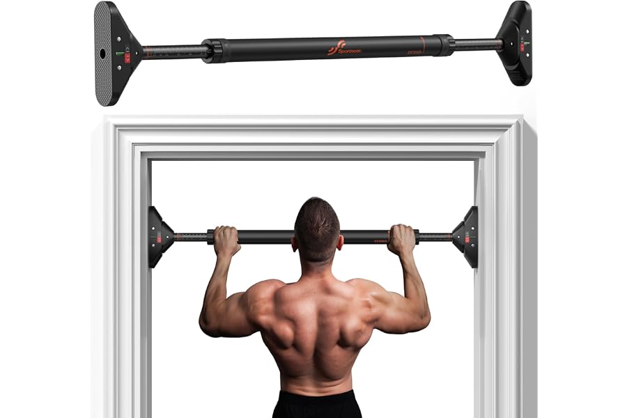 Sportneer Pull Up Bar for Doorway without Screws 75-94cm Width 220KG | Door Frame Chin Up Push Up Sit Up Bar Adjustable 75-94