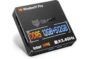 ミニpc【Intel N95搭載 4コア/4スレッド N97より高速】 mini pc DDR5 12GB+512GB SSD(16GB DDR4級性能) Windows 11 Pro ミニパソコン 温度に応じて自動調整冷却ファン 4K@60Hz 2