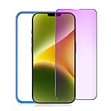 【ブルーライトカット】 iPhone 16e / iPhone 14 / iPhone 13 Pro/iPhone 13 用 ガラスフィルム ブルーライト アイフォン 16e / 14 / 13 / 13プロ 対応 フィルム 液晶 保護 強化ガラス 【全面保護/高透過率/耐衝撃/気泡ゼロ/貼り付け簡単/ガイド枠付き/1枚セット】
