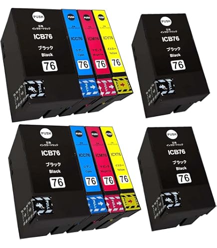 Amazon.co.jp: IC4CL76 互換 インクカートリッジ 76 IC76 3CL (2C/2M