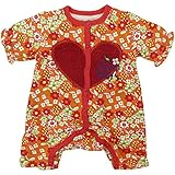 【H28年春物】 CHILD CHAMP(チャイルド チャンプ) ガーゼ裏毛花柄ハートミニカバーオール 70cm/OR NO.C-86261502