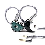 BQEYZ NI HiFiゲーミング インイヤーモニター 有線イヤホン セラミック複合振動膜 ヘッドフォン 3.5mm/4.4mm 着脱式 有線イヤーバッド ゲーミング プレイヤー ステージ対応 (3.5&4.4mm交換可能プラグ 緑)