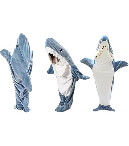 Amazon.co.jp: INEOUT サメのぬいぐるみ動物ブランケット 寝袋 大人用