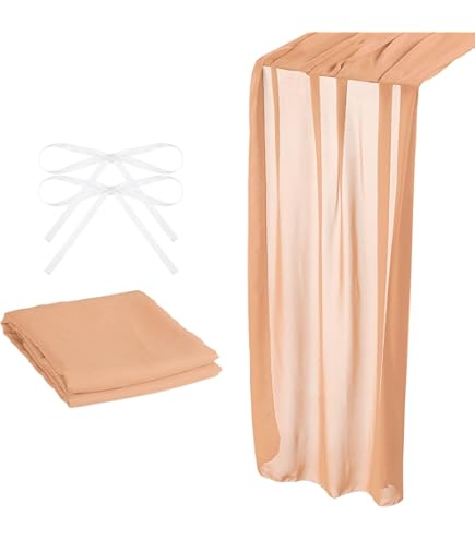 Amazon｜uxcell シフォンテーブルランナー 3 M 72 x 305 cm 素朴な