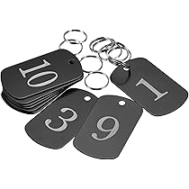Amazon | uxcell キータグ 1-10ナンバータグ IDタグ リング付き