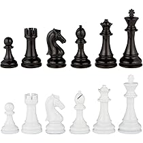 Amazon | Minerva Black and White Extra Heavy Metal Chess