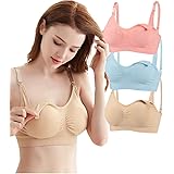 [Kayuuhin] 3枚セット 授乳ブラ 前開き マタニティブラ ノンワイヤー シームレス 補正型 寄せブラ 高い伸縮性 幅広アンダー マタニティ・授乳期兼用