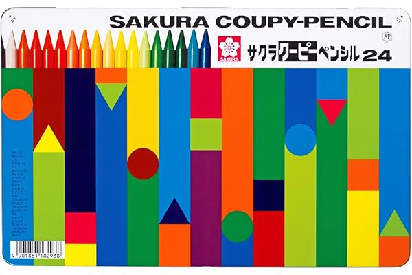 サクラクレパス 色鉛筆 クーピー ペンシル 24色 缶ケース入り FY24