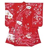 七五三 7歳 着物 女の子本絞り柄・刺繍入りのお祝い着 正絹「赤 鈴に牡丹」SKE543