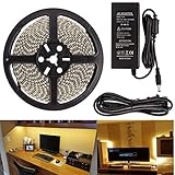 LEDMO SMD 5050 LED Strip, Warm White 3000K, 16.4Ft, Super Bright 300 Units, Waterproof, Flexible LED