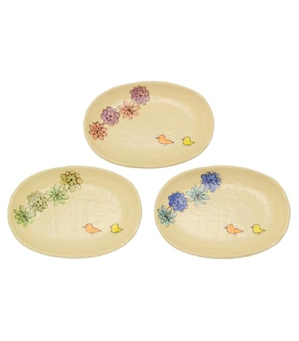 Amazon | 作家 滝川恵美子 志野焼 角皿 丸皿 絵志野 美濃 | ノー