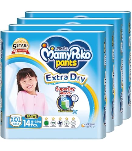 MamyPoko Extra Dry Skin Pants Baby Diapers, XXXL, 18-35kg, 14 Pcs