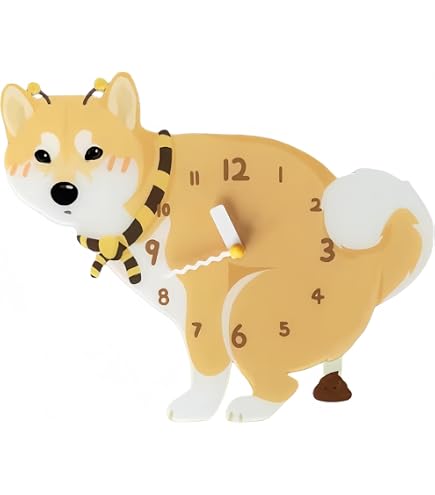 Amazon.co.jp: ワンちゃん 壁掛け時計 トイプードル 犬 おしゃれ 木製