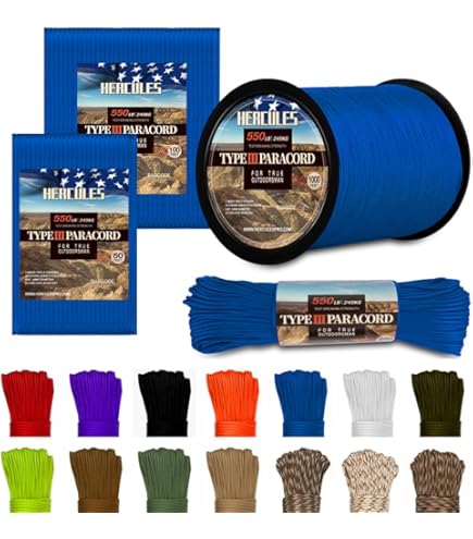 Amazon.co.jp: Paracord Planet 550 タイプIII 7ストランドパラコード – 100%ナイロンコア – 550ポンド  引張強度 – ユーティリティコード – タイダウン キャンプ クラフト サバイバル : スポーツ＆アウトドア