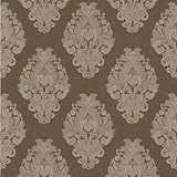 Mirage 990-65016 Bromley Satin Damask Wallpaper Brown [並行輸入品]