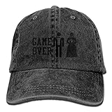 大人 デニム キャップゲームオーバー バチェラー・パーティー 結婚式 ユーモア 今季最新 ゴルフ レジャー・キャップ 大人気 紫外線対策 日よけ 小顔効果 プリント付き 無地 ブラック