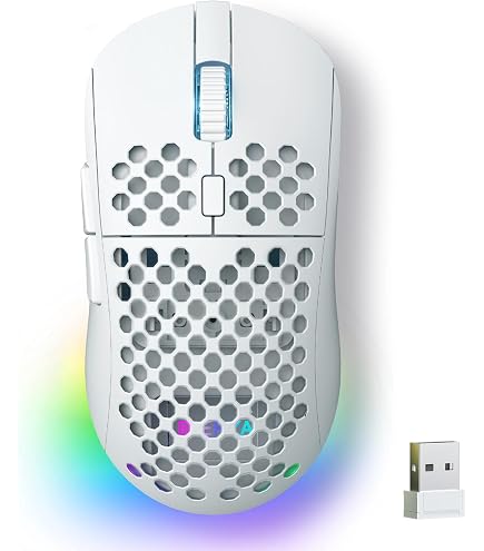 Amazon | ゲーミングマウス 無線 軽量 ハニカムデザイン 光学式 RGB