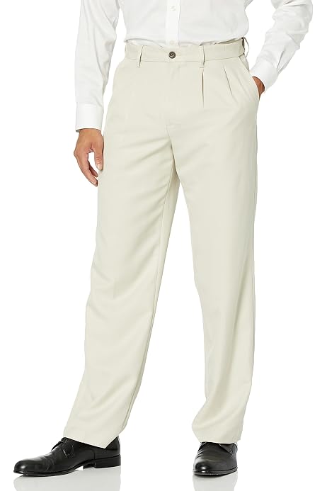 Expandable-Waist Flat-Front Dress Pant 