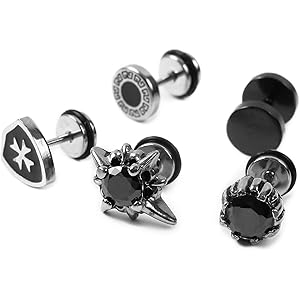 ZESSICA ピアス メンズ セット 『ロレスシリーズ』 片耳 シンプル 人気 5種セット 男性 誕生日 彼氏 プレゼ…