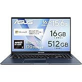 【Amazon.co.jp限定】ASUS ノートパソコン Vivobook 15 M1502NAQ 15.6インチ AMD Ryzen 7 170 メモリ16GB SSD 512GB Microsoft 365 Personal (24か月版) 搭載