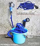 伸びるホース＜bc＞ マジカルホース 日本製 15m (全長7m~15m) ブルー 予備ホース付き 完成品 ガーデニング 園芸 ホース