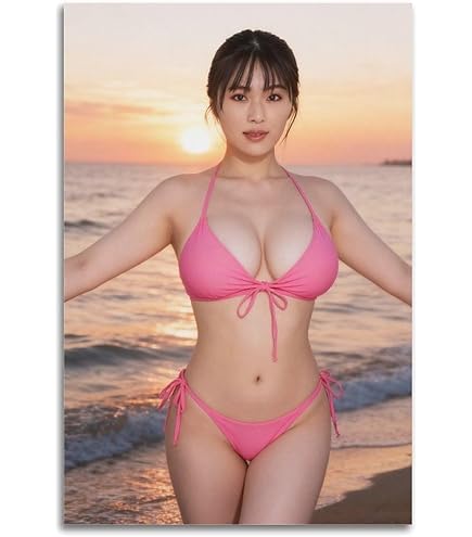Amazon.co.jp: NMB48渋谷凪咲水着写真ビキニ ウォールアート 部屋飾り