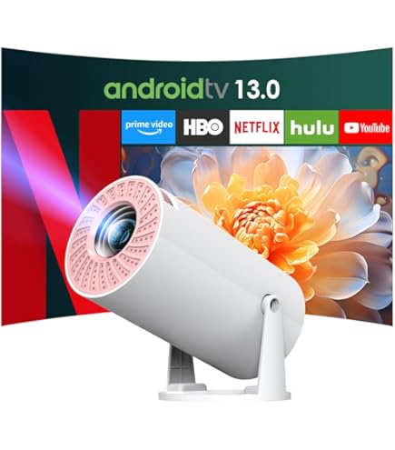 ✨3時間限定価格✨プロジェクター 家庭用Android TV搭載ホワイト白 Amazon | YOWHICK プロジェクター 家庭用【Android TV搭載・APP