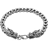 Wellme Sterling Silver Dragon Bracelet - Handmade Vintage 925 Jewelry 7'' 7.5'' 8'' 8.5'' or 9''
