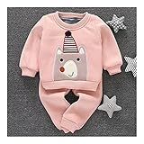 服　ファッション　ベビー　キッズ　子供　誕生日の帽子　熊　コート　ピンク　90