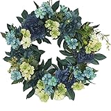 Emlyn Hand-made Rattan Artificial Flower Garland Wreath 15 Inch for Home Church Wedding Decoration (