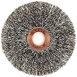Weiler Copper Center Wire Wheel Brush, Round Hole, Steel, Crimped Wire, 3" Diameter, 0.0118" Wire Di