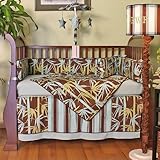 Hoohobbers 4-Piece Crib Bedding, Forest Fans by Hoohobbers